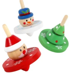Best LES ZAMIS EN BOIS Toupie de noël en bois coloris assortis Ø 4,3 x 5,4 cm