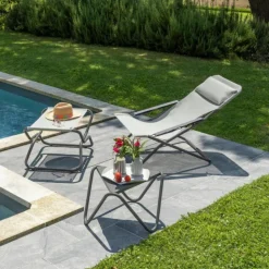 Sale LAFUMA MOBILIER Transabed tube titanium Seigle II Batyline® - 66,5 x 93 x 88 cm