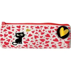 Clearance CARTES D'ART Trousse ronde chaton cœurs coloris multicolore