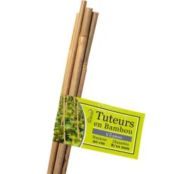 Hot TRADEX Tuteur coloris bois en bambou - 90 cm