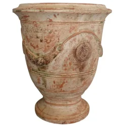 Outlet POTERIE DE LA MADELEINE Vase Anduze patine ancienne en terre cuite émaillée H 38 x Ø 43 cm