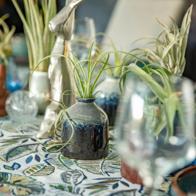 Online Vase bouteille coloris bleu en céramique - Ø 8 cm