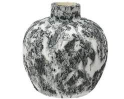 Clearance KAEMINGK Vase en terre cuite gris et blanc - Ø 24 x H 25 cm