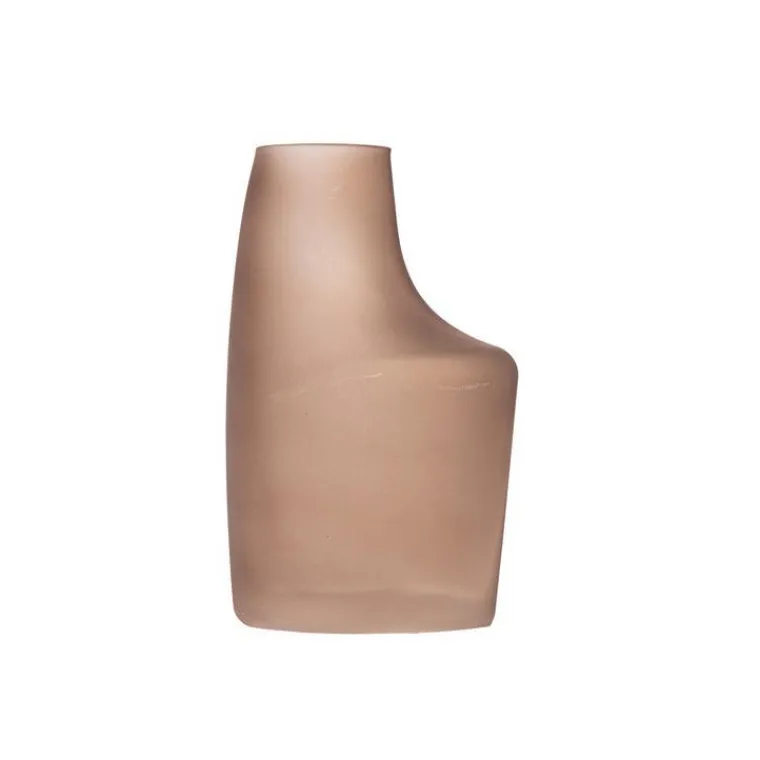 Discount EDELMAN Vase en verre coloris marron Socco – 14,5 x 10 x H 23,5 cm