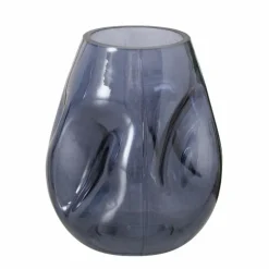 Outlet BOLTZE Vase en verre laqué gris Lojin - Ø 14 x H 17,5 cm