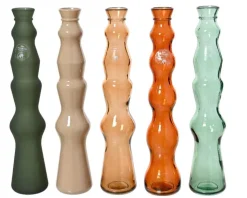 Discount KAEMINGK Vase en verre recyclé coloré - Ø 7 x H 32 cm