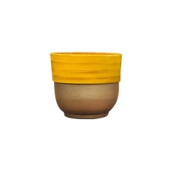 Hot LES POTERIES D'ALBI Vase rebord Ibiza Sunshine en terre cuite émaillée H 27 x Ø 30 cm
