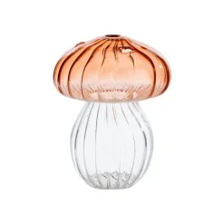 Best Vase soliflore forme champignon en verre transparent - Ø 10 x H 13 cm