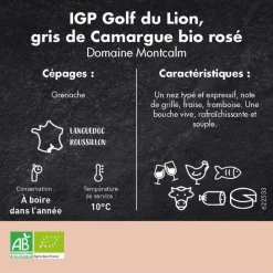 Hot DOMAINE DE MONTCALMES Vin rosé bio Gris de Camargue IGP Golf du Lion - Magnum 1,5 L