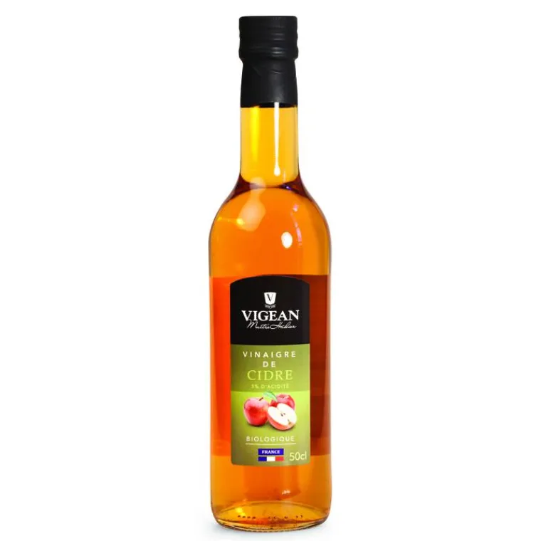 Hot VIGEAN Vinaigre de cidre bio en bouteille de 50 cl