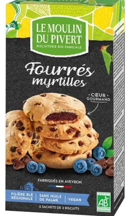 Discount LE MOULIN DU PIVERT Fourrés aux myrtilles bio vegan - 175 g