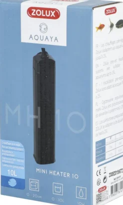 ZOLUX Mini chauffage pour aquarium ou aqua-terrarium coloris noir 10W - L 2,7 x p 2,5 x h 13,5 cm.