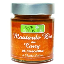 SAVOR & SENS Moutarde bio au curry et curcuma 130 g