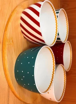 Discount CADES DESIGN Plateau en bois avec 5 bols en porcelaine Rudolphe - 6 x 10 x 7 cm