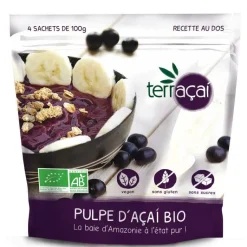 Online TERRAÇAI Pulpe d'açai surgelée biologique Terra Sana en sachet - 400 g