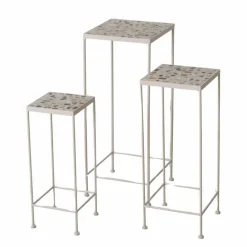 Discount BOLTZE Sellette en fer et pierre grise Flux L - 28 x 28 x 69 cm