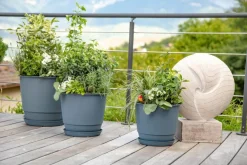 New POETIC Soucoupe bleu jean pour pot Joy 50 - Ø 38 cm