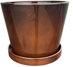 Best UPCYCLE Soucoupe pour pot évasé coloris marron en métal recyclé - 23,5 x 23,5 x 3 cm