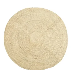 Outlet Tapis rond osier blanchi coloris marron en jute - Ø 100 cm