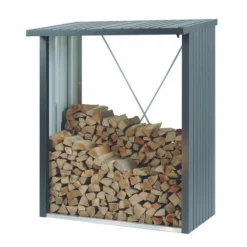 BIOHORT WoodStock 150 gris foncé métallique 157x102x199 cm