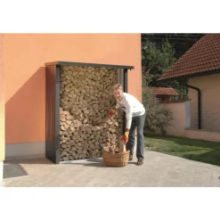 BIOHORT WoodStock 150 gris foncé métallique 157x102x199 cm